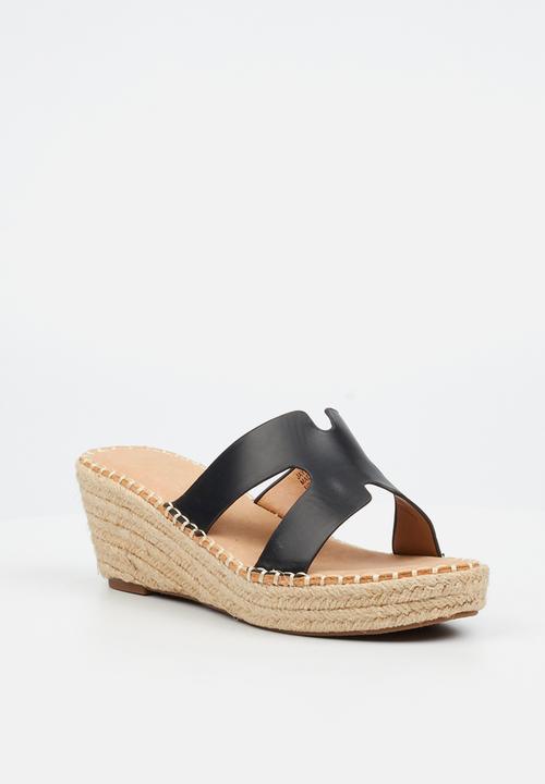 Miss Black - Jayda 10 h-cut rope wedge - black