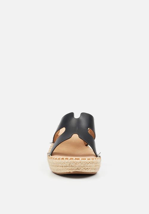 Miss Black - Jayda 10 h-cut rope wedge - black