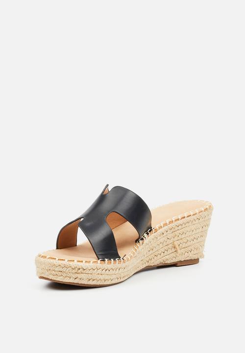 Miss Black - Jayda 10 h-cut rope wedge - black