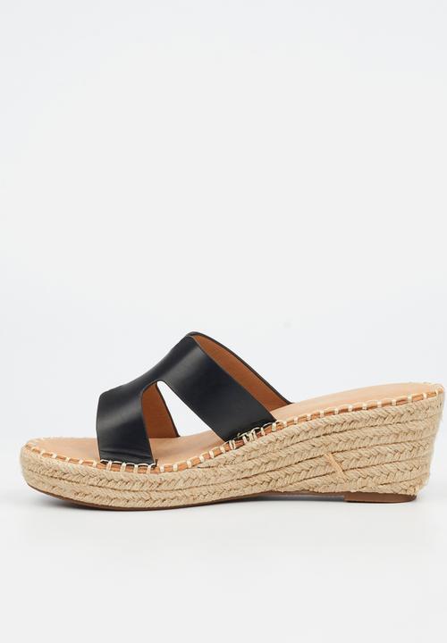 Miss Black - Jayda 10 h-cut rope wedge - black