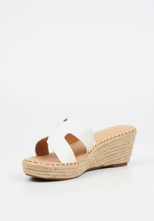 Miss Black - Jayda 10 h-cut rope wedge - white