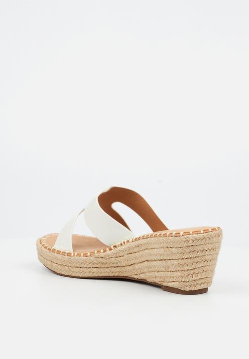 Miss Black - Jayda 10 h-cut rope wedge - white
