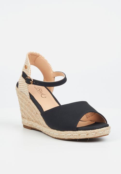 Miss Black - Jojo 2 peep-toe rope wedge - black