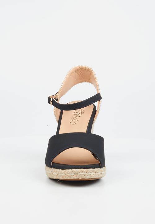 Miss Black - Jojo 2 peep-toe rope wedge - black
