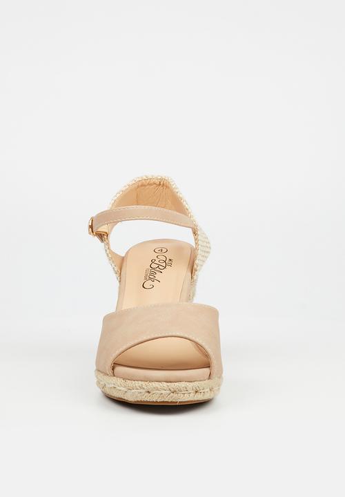 Miss Black - Jojo 2 peep-toe rope wedge - neutral