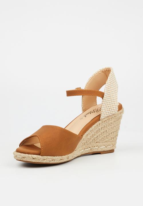 Miss Black - Jojo 2 peep-toe rope wedge - tan