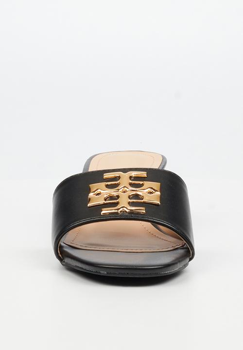 Miss Black - Bina 1 block heel mule - black