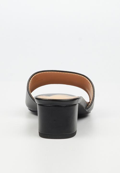 Miss Black - Bina 1 block heel mule - black