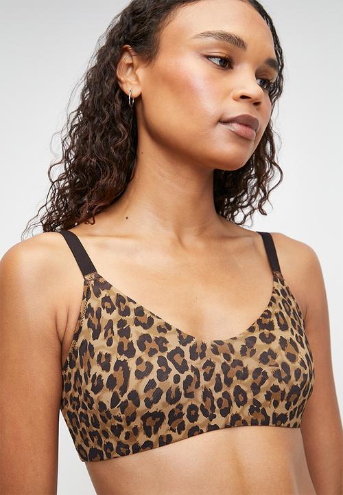 Easy Curves Shapewear - Everyday no wire comfort bra animal bralette - brown