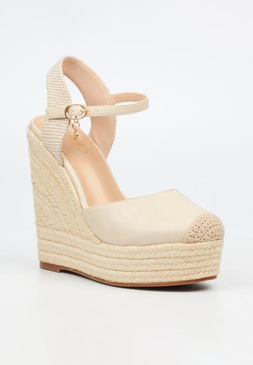 Miss Black - Moniker 9 platform rope wedge - bone