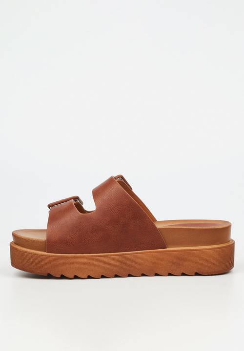 Butterfly Feet - Patos 3 two strap slide - tan