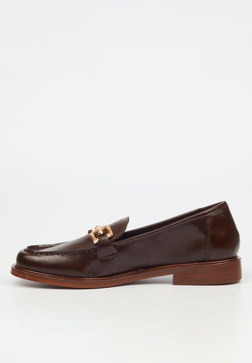 Miss Black - Sasko 2 penny moc loafer - chocolate