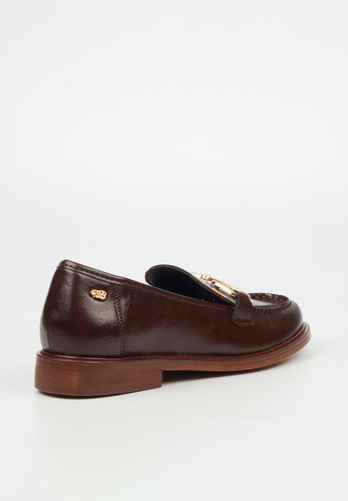 Miss Black - Sasko 2 penny moc loafer - chocolate