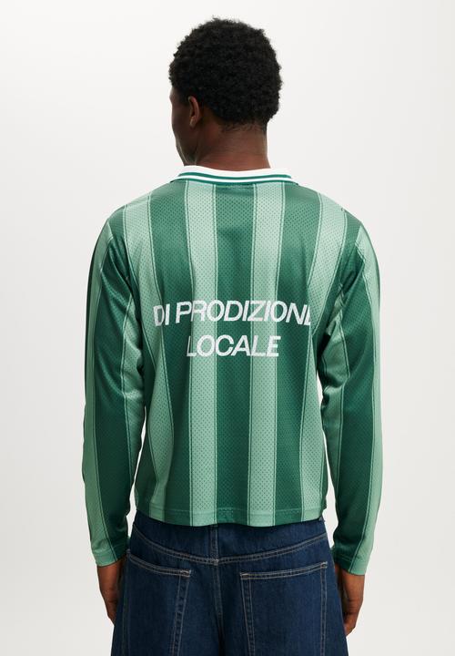 Cotton On - Long Sleeve Soccer Jersey - Evergreen/Speciale 10