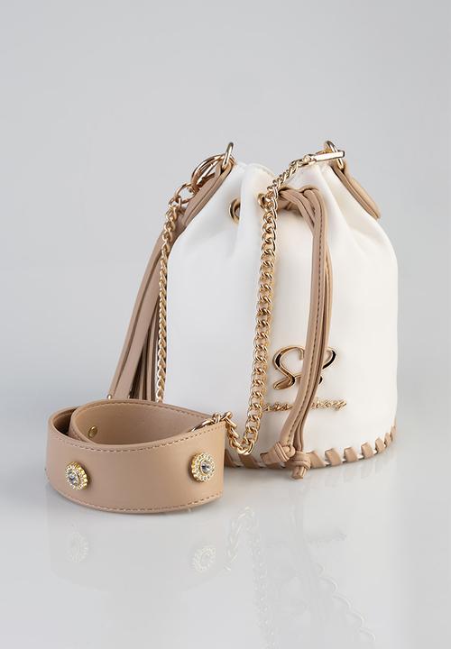 SISSY BOY - Bling bucket bag - cream