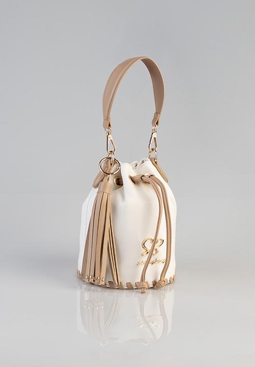 SISSY BOY - Bling bucket bag - cream