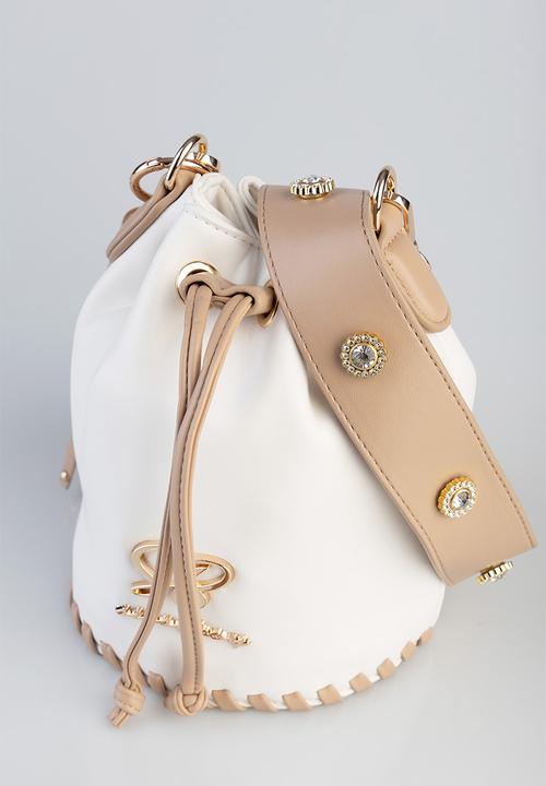 SISSY BOY - Bling bucket bag - cream