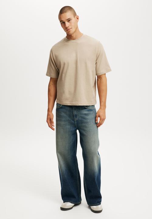 Cotton On - Cropped Fit T-shirt - Gravel Stone Terry