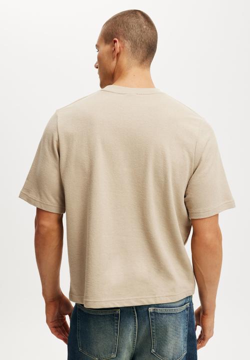 Cotton On - Cropped Fit T-shirt - Gravel Stone Terry