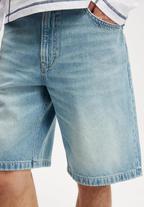 Cotton On - Baggy Denim Short - Satellite Blue