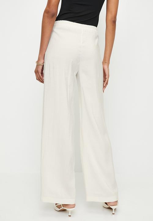 Trendyol - Modal soft touch wide leg woven trousers  - cream