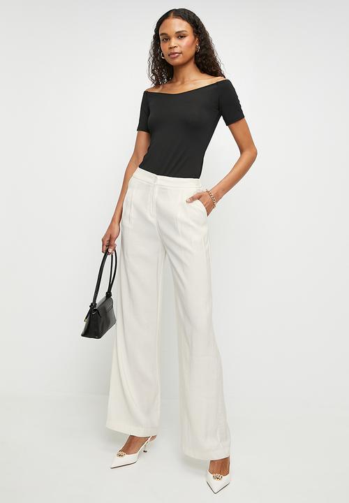 Trendyol - Modal soft touch wide leg woven trousers  - cream
