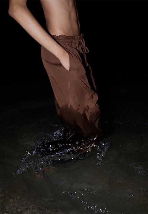 MANGO - Trousers Cel - Dark Brown