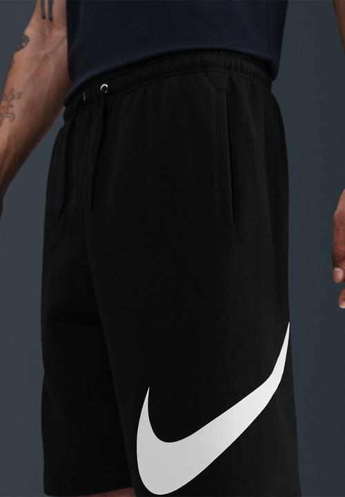 Nike - NSW  Club Graphic Fleece Shorts - Black/Black/White