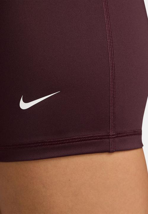 Nike - Nike Pro SCULPT high rise shorts -  burgundy crush/white