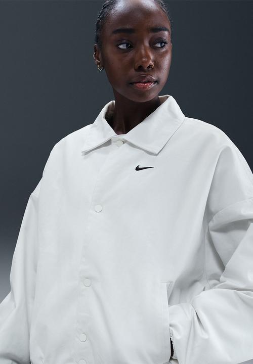 Nike - nike womens street woven jacket  - summit white/vast grey/black