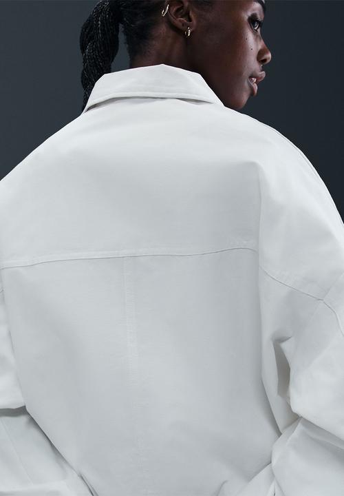Nike - nike womens street woven jacket  - summit white/vast grey/black