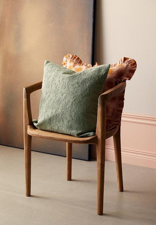H&M - Textured-weave cushion cover - light khaki green