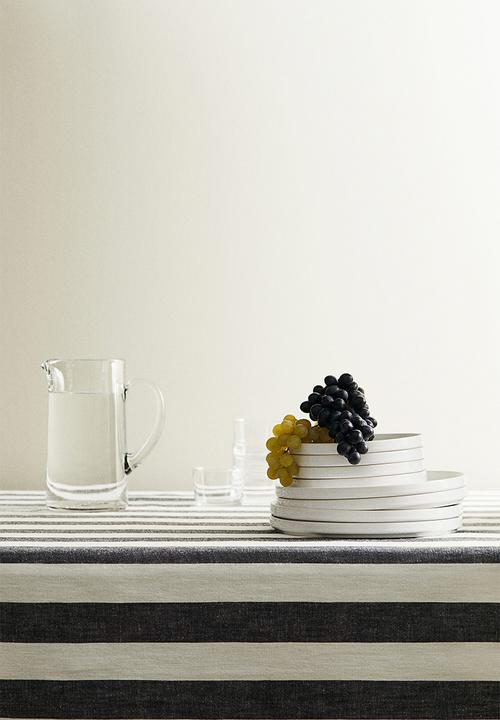H&M - Patterned cotton tablecloth - dark grey striped