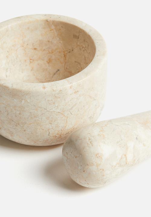 H&M - Marble mortar and pestle - beige
