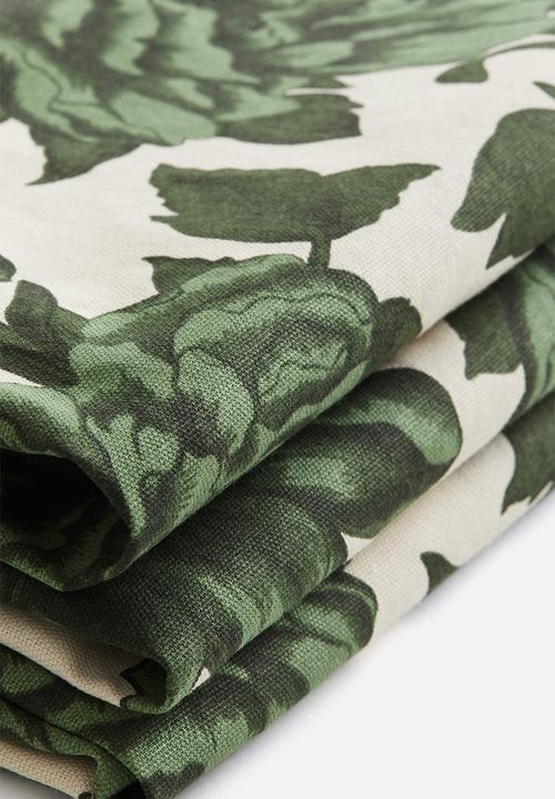 H&M - Water-repellent tablecloth - green floral 