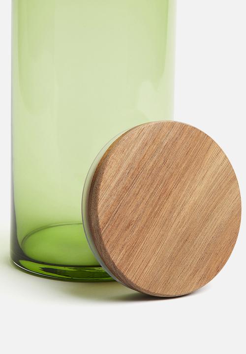H&M - Glass jar with lid - green