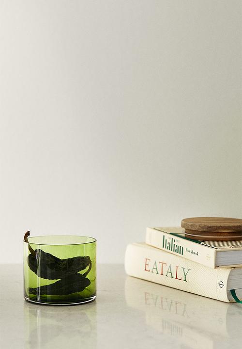 H&M - Small glass jar with lid - green