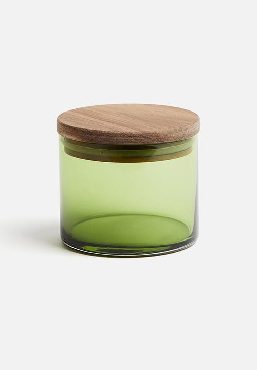 Small glass jar with lid - green