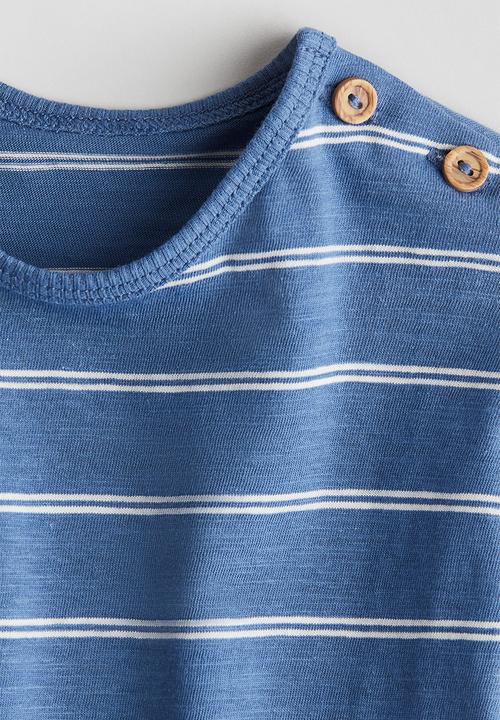 H&M - Cotton jersey T-shirt - blue/striped 