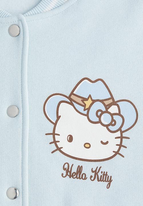 H&M - Printed sweatshirt baseball jacket - light blue/hello kitty