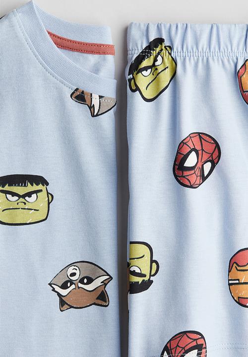H&M - Printed pyjamas - light blue marvel comics