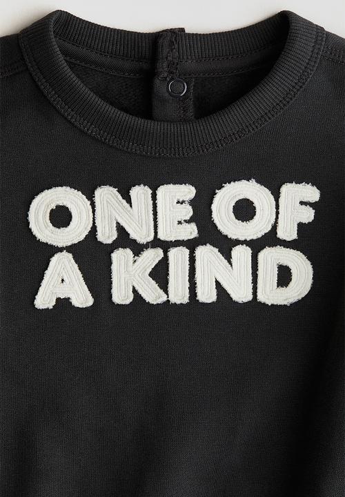 H&M - Motif-detail sweatshirt - dark grey one of a kind 