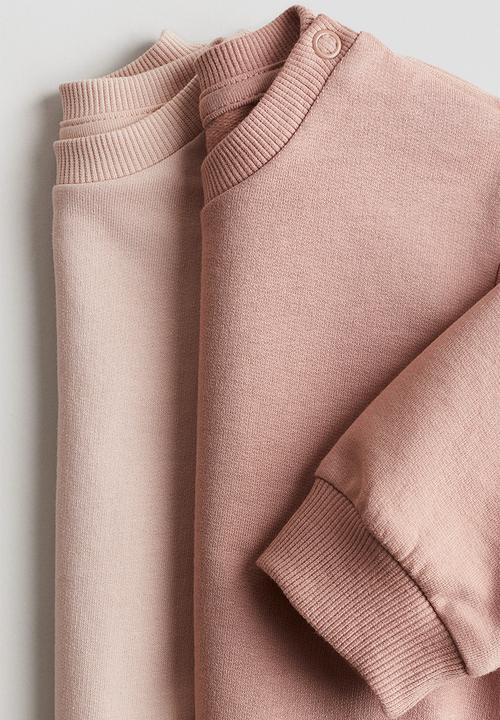 H&M - 2 pack cotton sweatshirts - dusty pink & light pink
