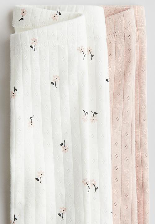 H&M - 2 pack leggings - light pink floral 
