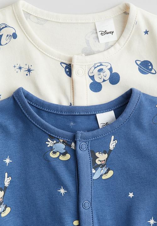 H&M - 2 pack printed pyjamas - blue mickey mouse