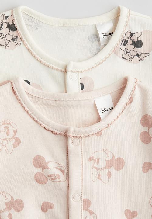 H&M - 2 pack printed pyjamas - light pink minnie mouse