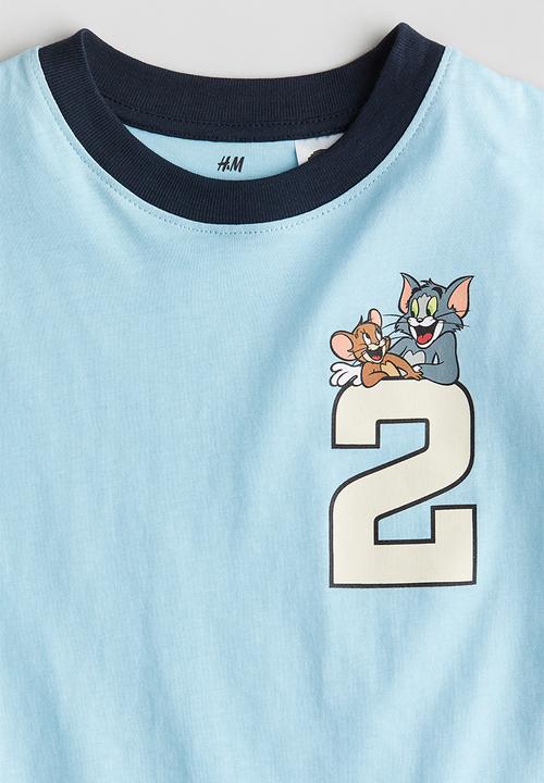 H&M - Printed t-shirt - light blue tom and jerry