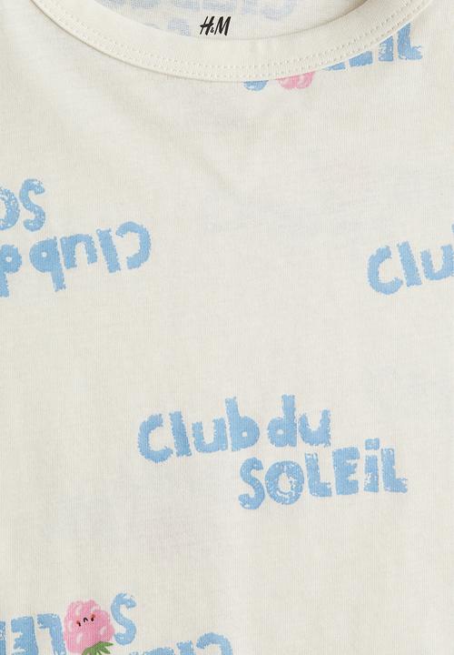 H&M - Printed jersey top - white/club du soleil
