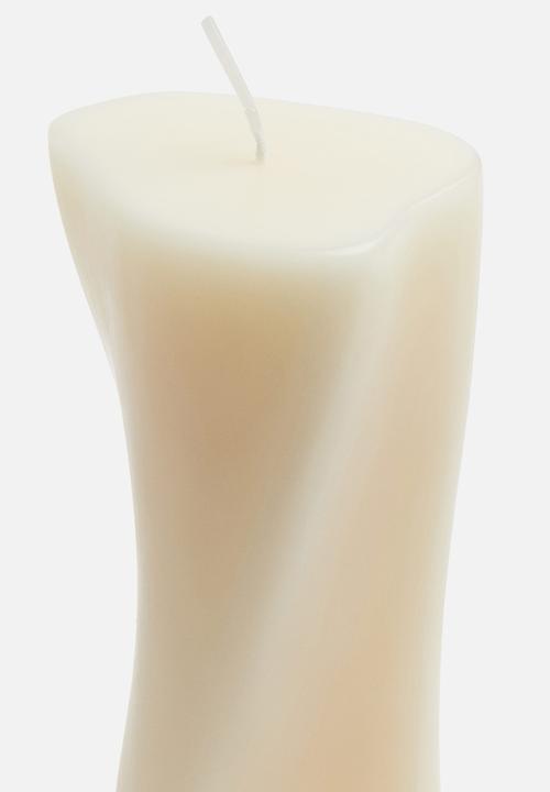 H&M - Tall asymmetric pillar candle - white