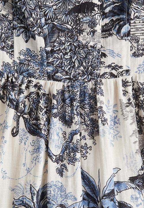 H&M - Strappy midi dress - cream patterned